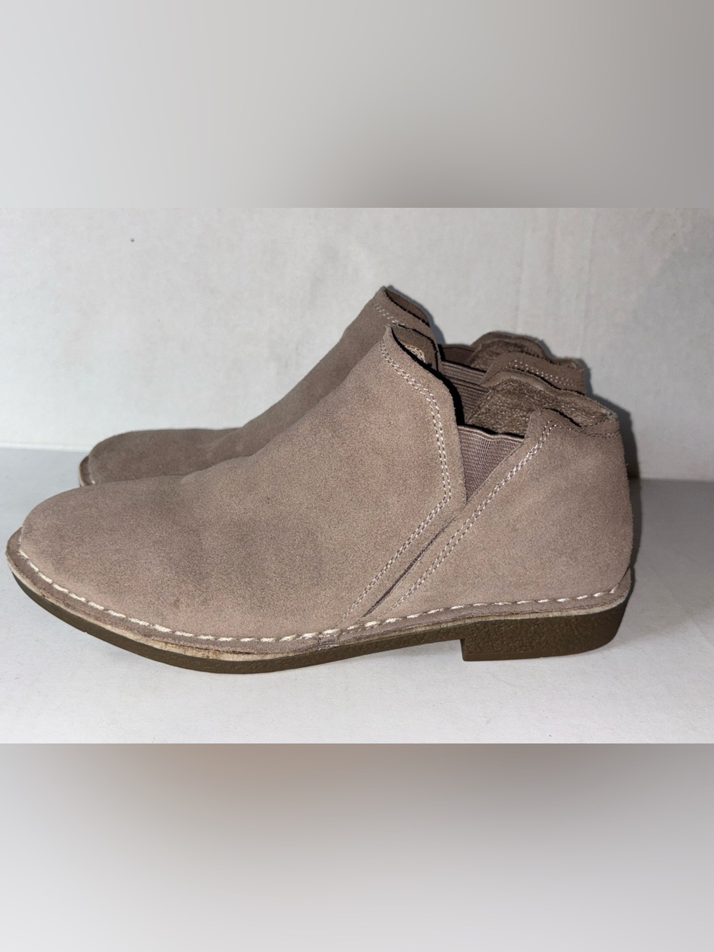 BOBS from Skechers Harmony Eternal Journey Taupe Suede Ankle Boots Size 5.5